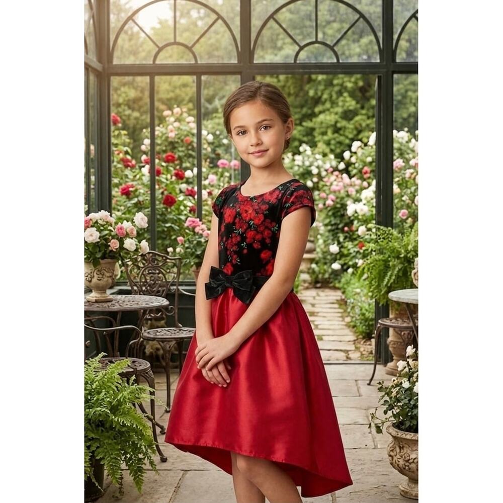 NWT❤️The Children’s Place Floral Velour Dress sz16